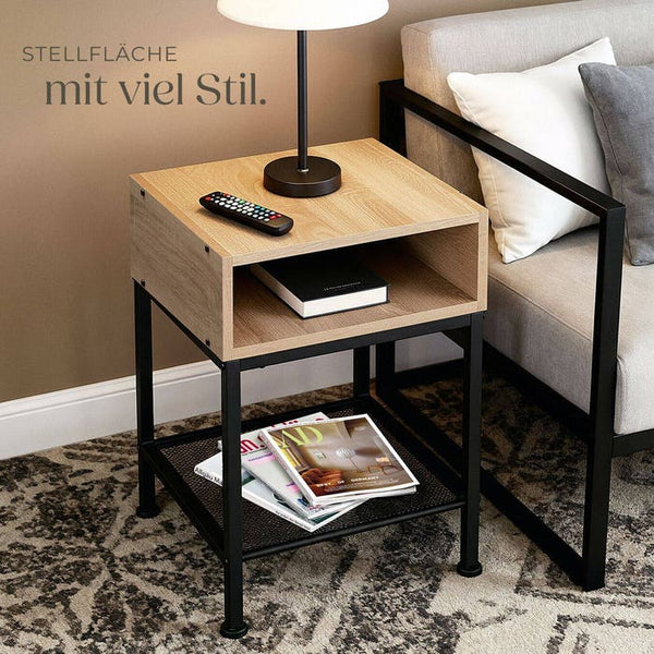Nachttisch Harlow 40,5x40,5x52,5cm Industrial hellbraun