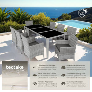 Aluminium Rattan Sitzgruppe Menorca hellgrau