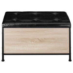 Gepolsterte Sitztruhe Calico 81,5x41,5x50,5cm Industrial Holz hell, Eiche Sonoma