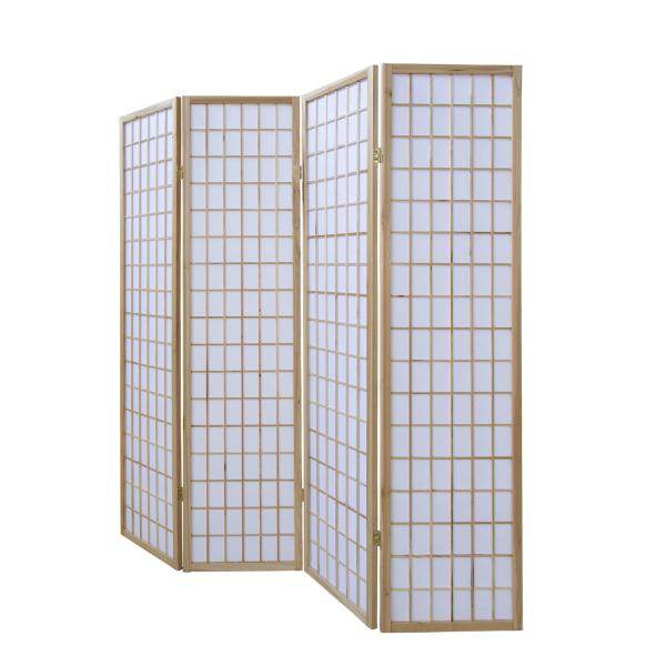 4fach Holz Paravent Raumteiler Shoji NEU !in natur!