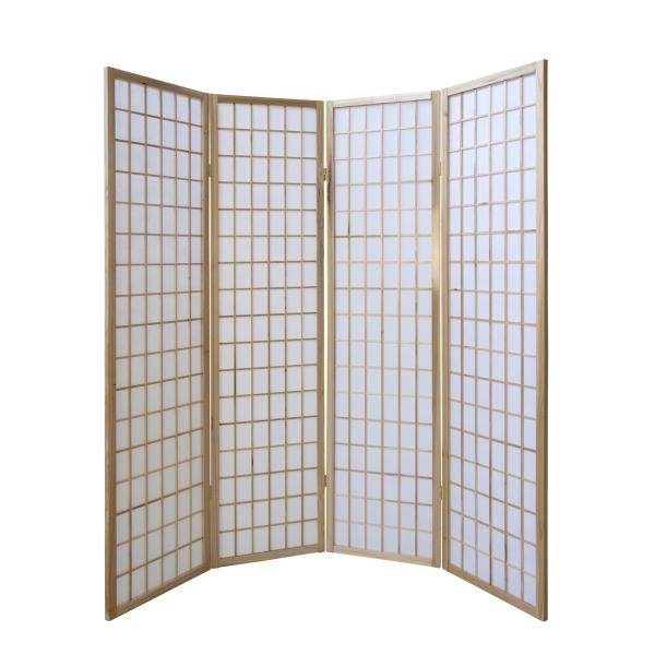 4fach Holz Paravent Raumteiler Shoji NEU !in natur!