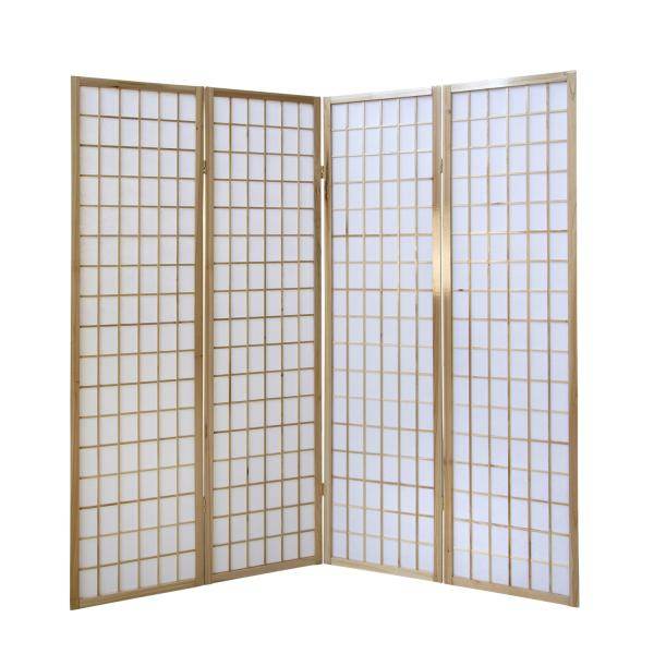 4fach Holz Paravent Raumteiler Shoji NEU !in natur!