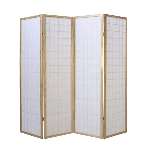 4fach Holz Paravent Raumteiler Shoji NEU !in natur!