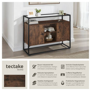 Sideboard Oldham 100x38x80,5cm Industrial dunkelbraun