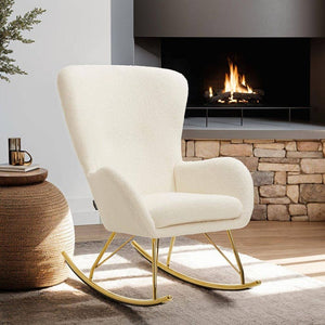 Schaukelstuhl Swing creme/gold