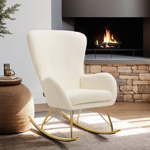 Schaukelstuhl Swing creme/gold