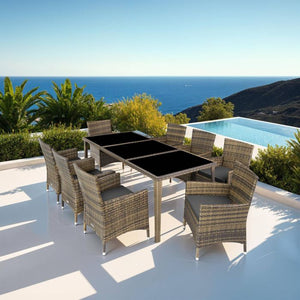 Aluminium Rattan Sitzgruppe Menorca natur