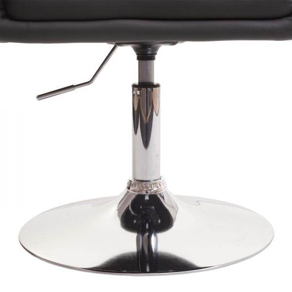 Esszimmerstuhl HWC-F19, Küchenstuhl Stuhl Drehstuhl Loungesessel, drehbar höhenverstellbar ~ Kunstleder grau