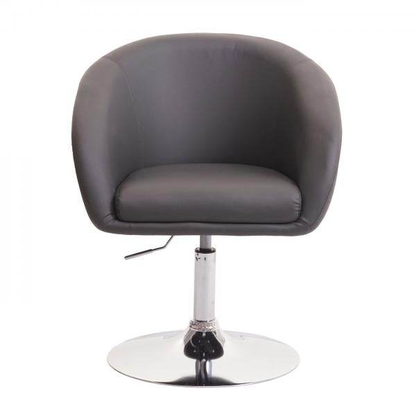 Esszimmerstuhl HWC-F19, Küchenstuhl Stuhl Drehstuhl Loungesessel, drehbar höhenverstellbar ~ Kunstleder grau