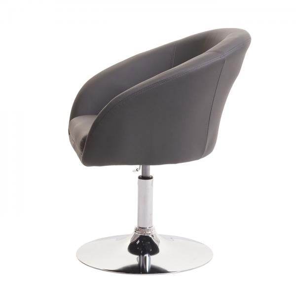 Esszimmerstuhl HWC-F19, Küchenstuhl Stuhl Drehstuhl Loungesessel, drehbar höhenverstellbar ~ Kunstleder grau