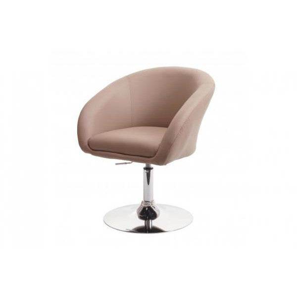Esszimmerstuhl HWC-F19, Küchenstuhl Drehstuhl Loungesessel, drehbar höhenverstellbar ~ Kunstleder taupe