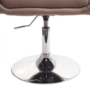 Esszimmerstuhl HWC-F19, Küchenstuhl Drehstuhl Loungesessel, drehbar höhenverstellbar ~ Kunstleder taupe