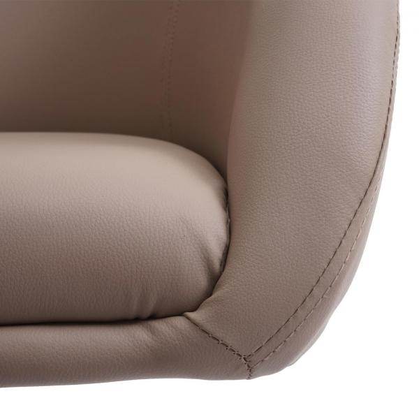 Esszimmerstuhl HWC-F19, Küchenstuhl Drehstuhl Loungesessel, drehbar höhenverstellbar ~ Kunstleder taupe