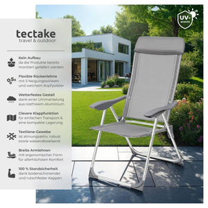4 Aluminium Gartenstühle mit Kopfteil