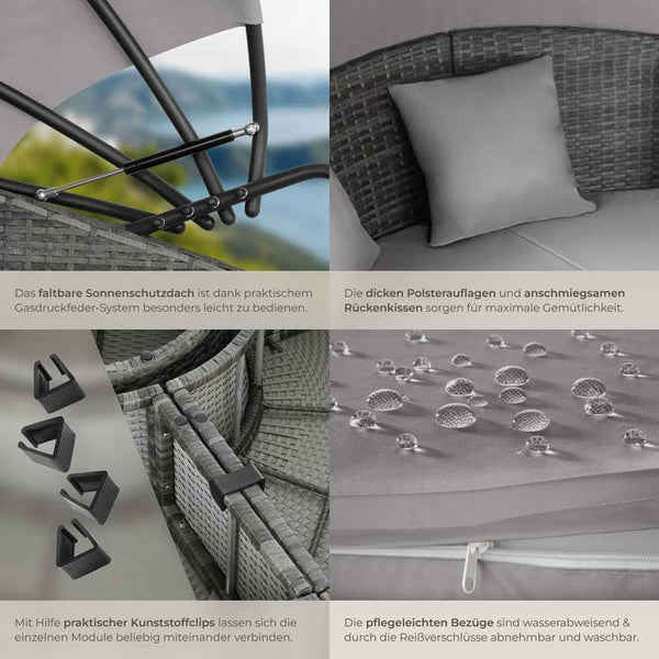 Rattan Sonneninsel Santorin grau