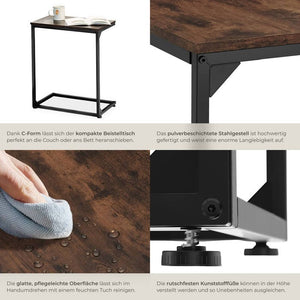 Beistelltisch Cardiff Industrial Holz dunkel, rustikal