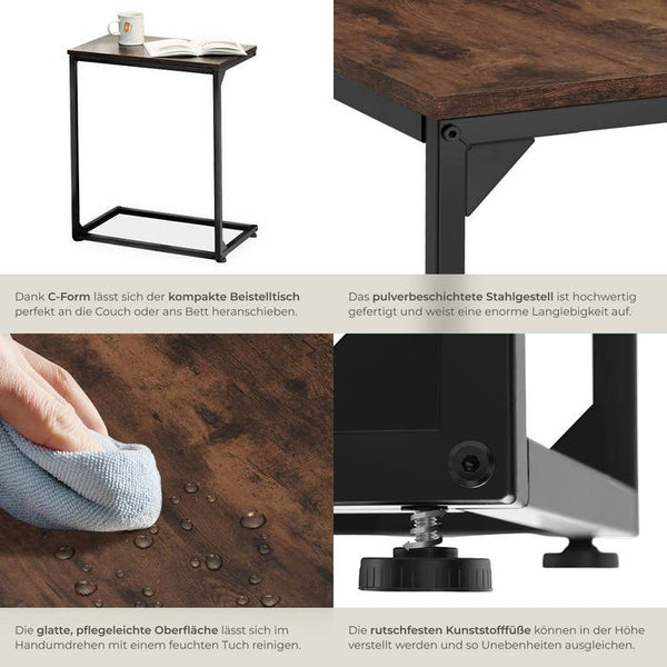 Beistelltisch Cardiff Industrial Holz dunkel, rustikal