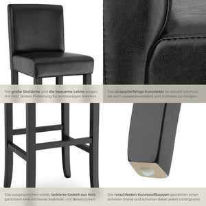 Barhocker schwarz 6er Set