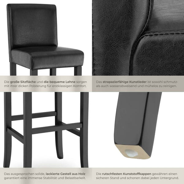 Barhocker schwarz 6er Set