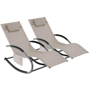 Gartenliege Taya beige 2er Set
