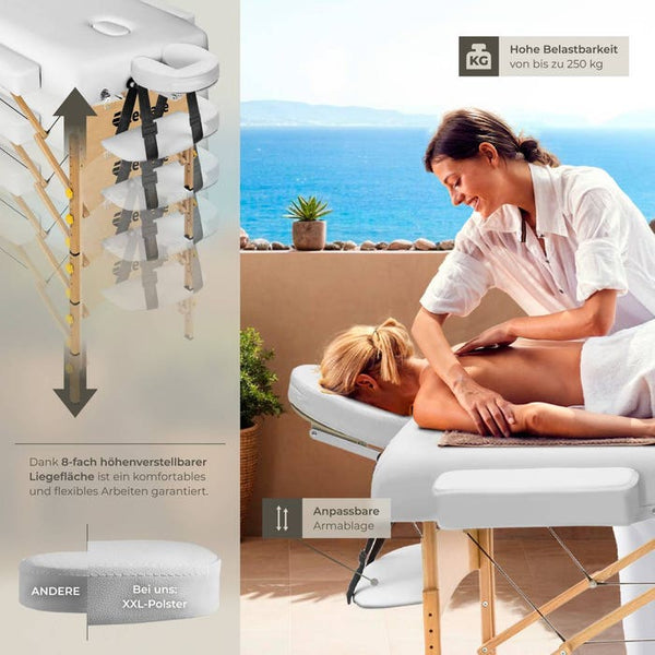 3 Zonen Massageliege-Set Somwang weiss