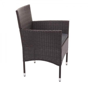 Poly-Rattan Garnitur HWC-F55, Balkon-/Garten-/Lounge-Set Sofa Sitzgruppe ~ braun, Kissen dunkelgrau