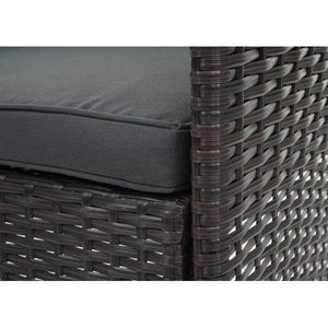 Poly-Rattan Garnitur HWC-F55, Balkon-/Garten-/Lounge-Set Sofa Sitzgruppe ~ braun, Kissen dunkelgrau