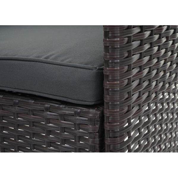 Poly-Rattan Garnitur HWC-F55, Balkon-/Garten-/Lounge-Set Sofa Sitzgruppe ~ braun, Kissen dunkelgrau