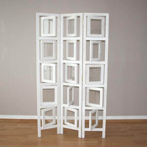 3 fach Paravent Fotowand 263 weiss Raumteiler