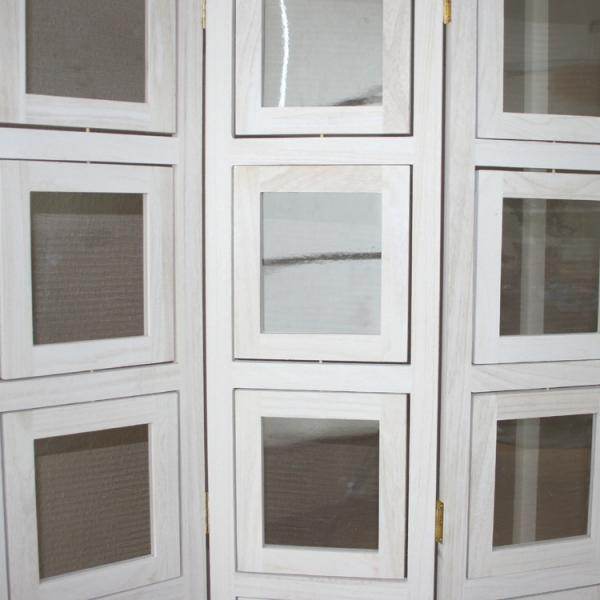 3 fach Paravent Fotowand 263 weiss Raumteiler