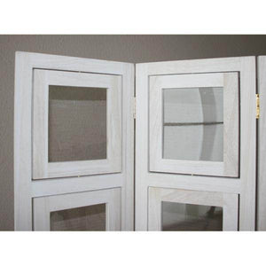 3 fach Paravent Fotowand 263 weiss Raumteiler