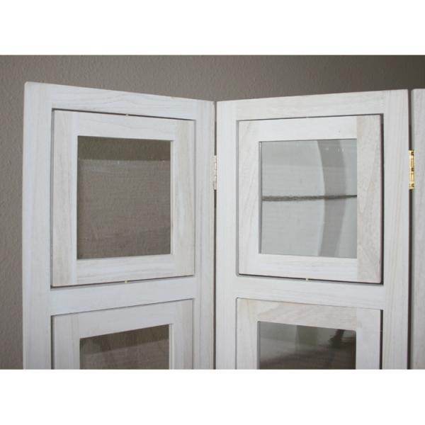 3 fach Paravent Fotowand 263 weiss Raumteiler