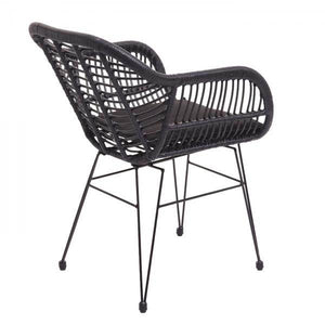Poly-Rattan Garnitur HWC-G17, Balkon-Set Gartengarnitur Sitzgruppe Stuhl, Seil ~ anthrazit, Kissen anthrazit