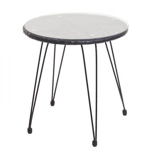 Poly-Rattan Garnitur HWC-G17, Balkon-Set Gartengarnitur Sitzgruppe Stuhl, Seil ~ anthrazit, Kissen anthrazit