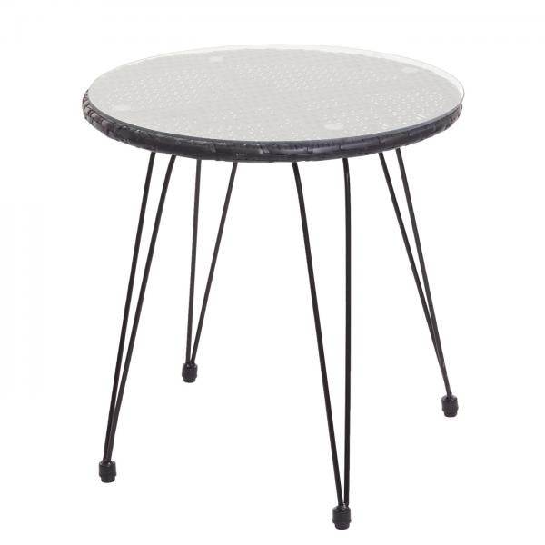 Poly-Rattan Garnitur HWC-G17, Balkon-Set Gartengarnitur Sitzgruppe Stuhl, Seil ~ anthrazit, Kissen anthrazit