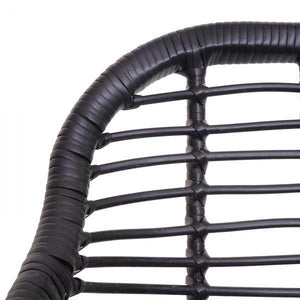 Poly-Rattan Garnitur HWC-G17, Balkon-Set Gartengarnitur Sitzgruppe Stuhl, Seil ~ anthrazit, Kissen anthrazit