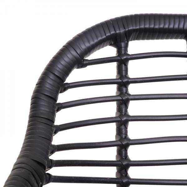 Poly-Rattan Garnitur HWC-G17, Balkon-Set Gartengarnitur Sitzgruppe Stuhl, Seil ~ anthrazit, Kissen anthrazit