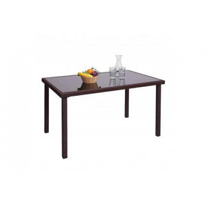 Poly-Rattan Tisch HWC-G19, Gartentisch Balkontisch, 120x75cm ~ braun