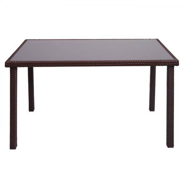 Poly-Rattan Tisch HWC-G19, Gartentisch Balkontisch, 120x75cm ~ braun