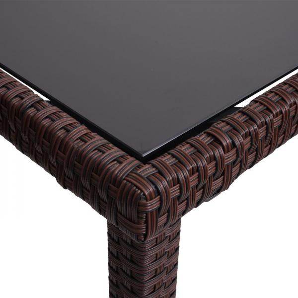 Poly-Rattan Tisch HWC-G19, Gartentisch Balkontisch, 120x75cm ~ braun