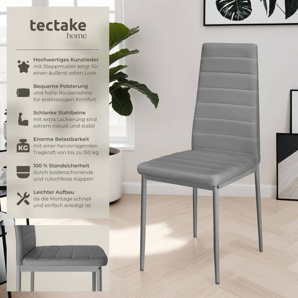 6 Esszimmerstühle Kunstleder grau