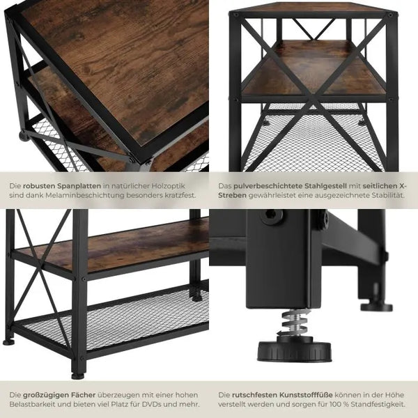 TV-Regal Chicago Industrial Holz dunkel, rustikal 141 cm