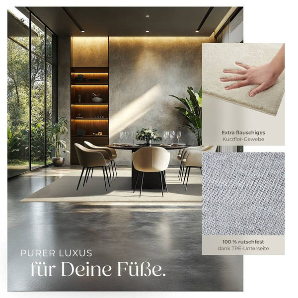 Tapis à poils courts Soft Zone beige 200 x 290 cm 