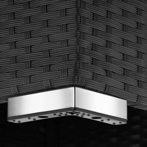 Rattan Lounge mit Aluminiumgestell San Marino schwarz