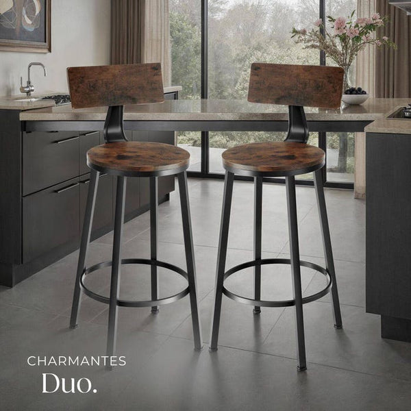2 Barhocker Poole Industrial dunkelbraun
