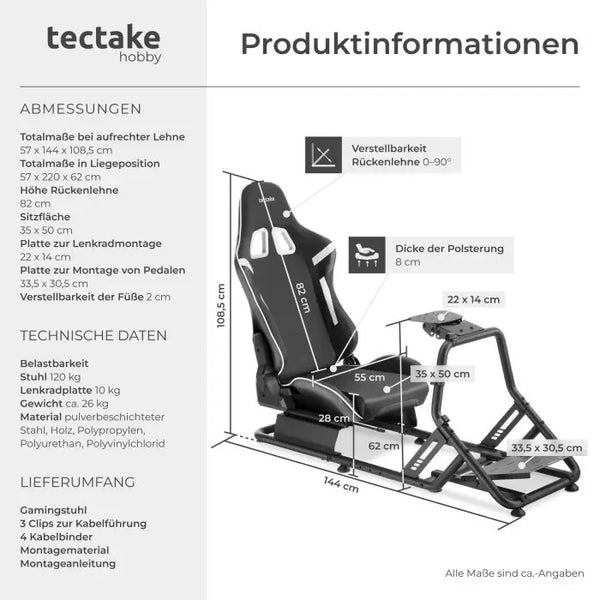 Gamingstuhl Play Rennsitz schwarz
