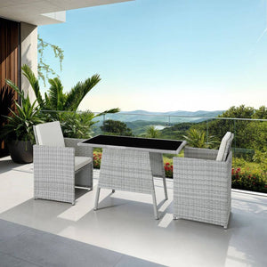 Rattan Sitzgruppe Lausanne hellgrau