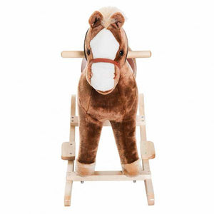 Schaukelpferd Plüsch-Schaukeltier Spielzeug Braun