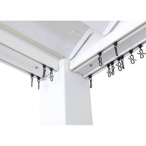 Seitenwand für Pergola HWC-J32, 4er-Set + Moskitonetz Pavillon Ersatzseitenwand ~ 4x3m weiss