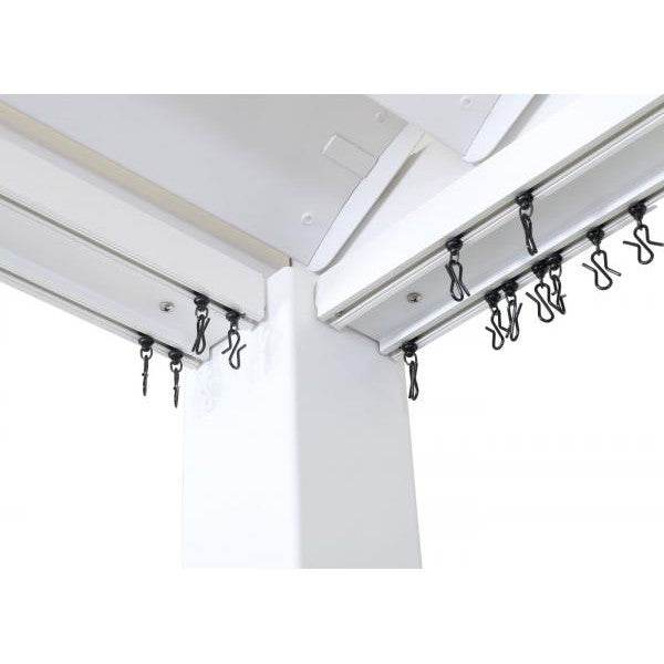 Seitenwand für Pergola HWC-J32, 4er-Set + Moskitonetz Pavillon Ersatzseitenwand ~ 4x3m weiss